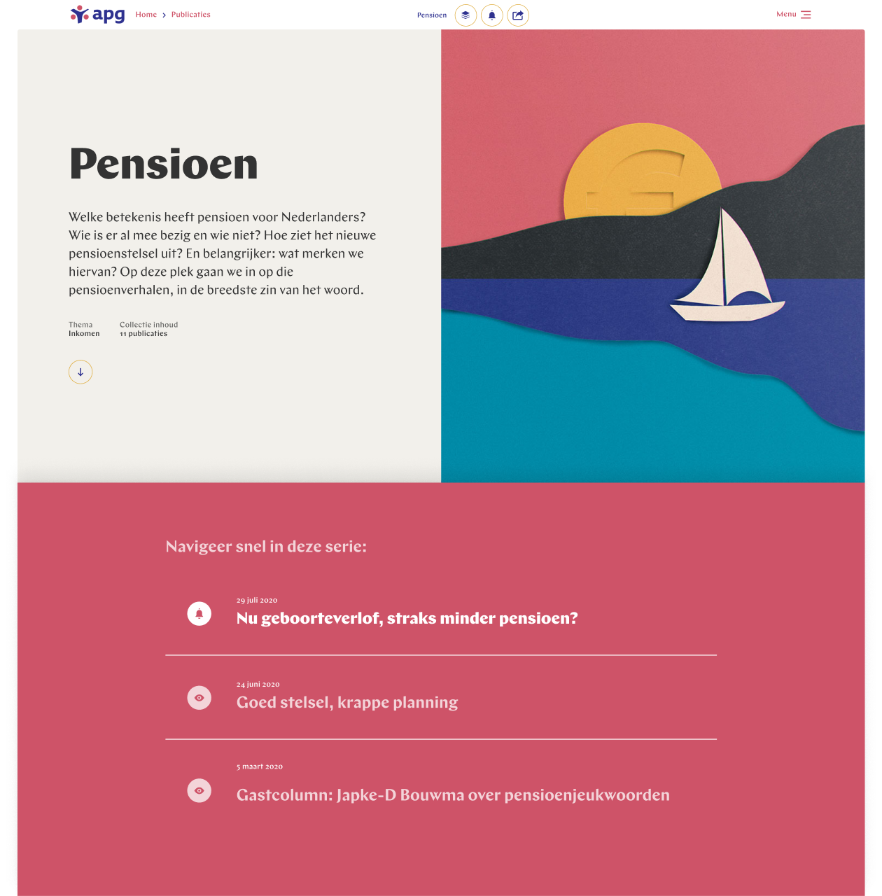 Pension page screenshot