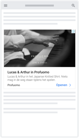 Results of Facebook with a picture of a man playing the piano